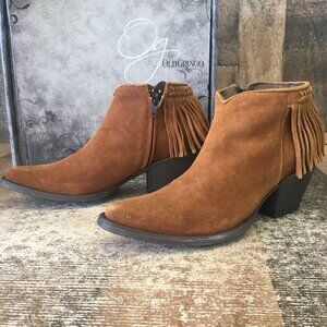Old Gringo BL2268-1 Latika Ankle Tassel Suede Cowboy Boots Womens 7.5 B